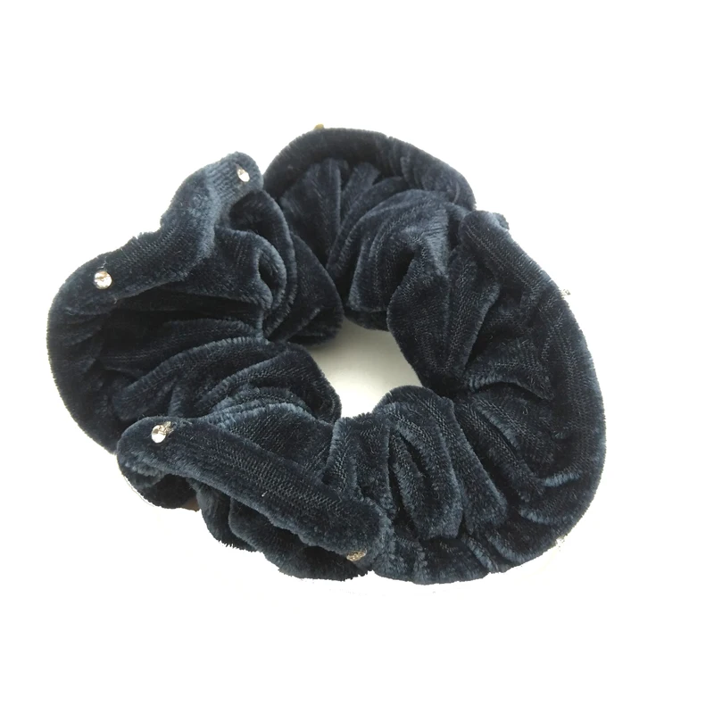 

Lot 30Pcs Rhinestone Velvet Cloth Scrunchie Elastic Hair Rubber Bands Gum For Women Tie Ring Rope Ponytail Holder