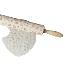 Рождественский олень узорная деревянная Скалка резная деревянная тиснение печенье кухонный инструмент