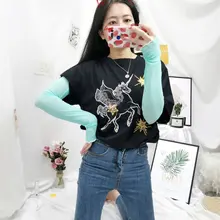 Материал: Южная Корея, Dongdaemun, летняя, для вождения, для верховой езды, защита от солнца, Hyuna, сплошной цвет, вискоза, манжета, ледяной рукав, INS