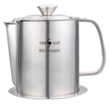 

NEW ARRIVAL Grease Container Household With Fine Mesh Filter Oil-proof Soup Pot Oil Filter for Home free shipping HOT G0.3