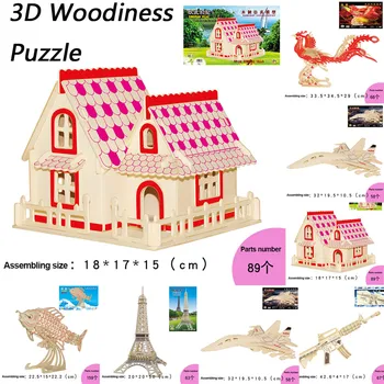 

Architecture Child 3d Three-dimensional Woodiness Early Ducation Toys Model Puzzle Three-dimensional Puzzles Развивающие Игрушки