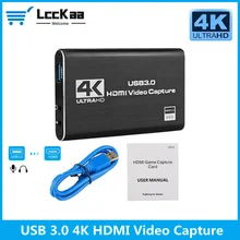Karta przechwytywania wideo LccKaa na przekaz na żywo 1080P 4K USB3.0 karta przechwytywania wideo HDMI przełącz grę na PS4 Xbox Recording Box