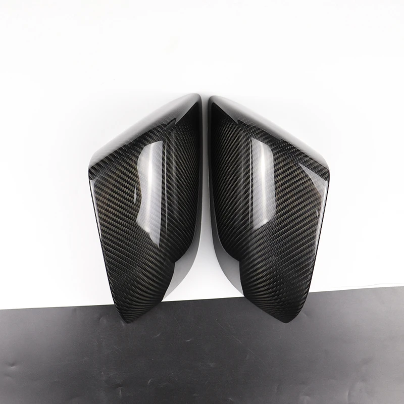 

2pcs/set Dry Carbon Fiber Side Mirror Cover Auto Replacement Parts Fits For 2018-2019 Tesla Model 3