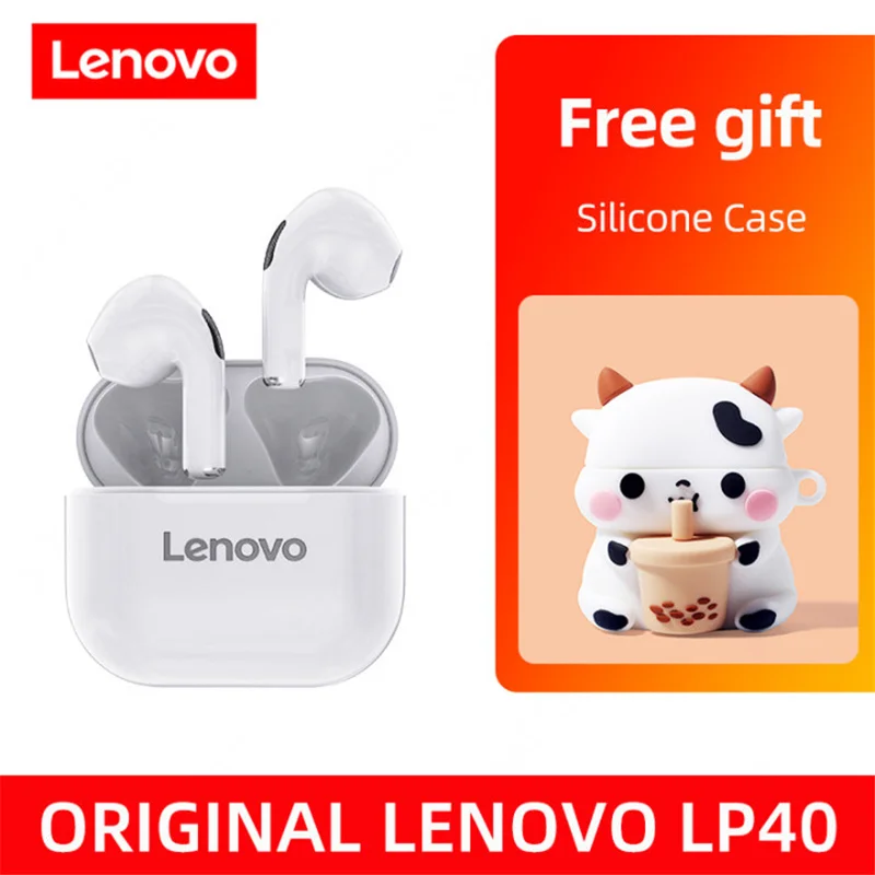 Lenovo LP40 TWS Wireless Bluetooth 5.0 Earphones Mini Headphones with Mic Touch Control Music Sports Waterproof Earbuds Headsets 