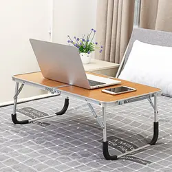 Support de bureau pliable pour ordinateur portable, Table réglable en alliage d'aluminium, Table d'étude pour lit, canapé, Table à thé 