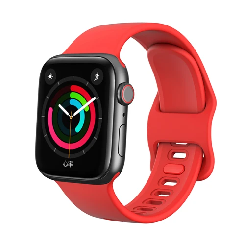 red Жидкий силиконовый ремешок для apple watch band 44 мм, 42 мм, 40 мм, 38 мм, версия наручных часов iwatch, ремешок 5/4/3/2/1 такой же как apple's официальный силиконового материала - Цвет ремешка: red