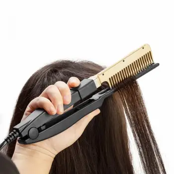 

Portable Electric Ionic Electric Hair Straightener Wet And Dry Portable Household Hair Straightener Comb Drop Shipping