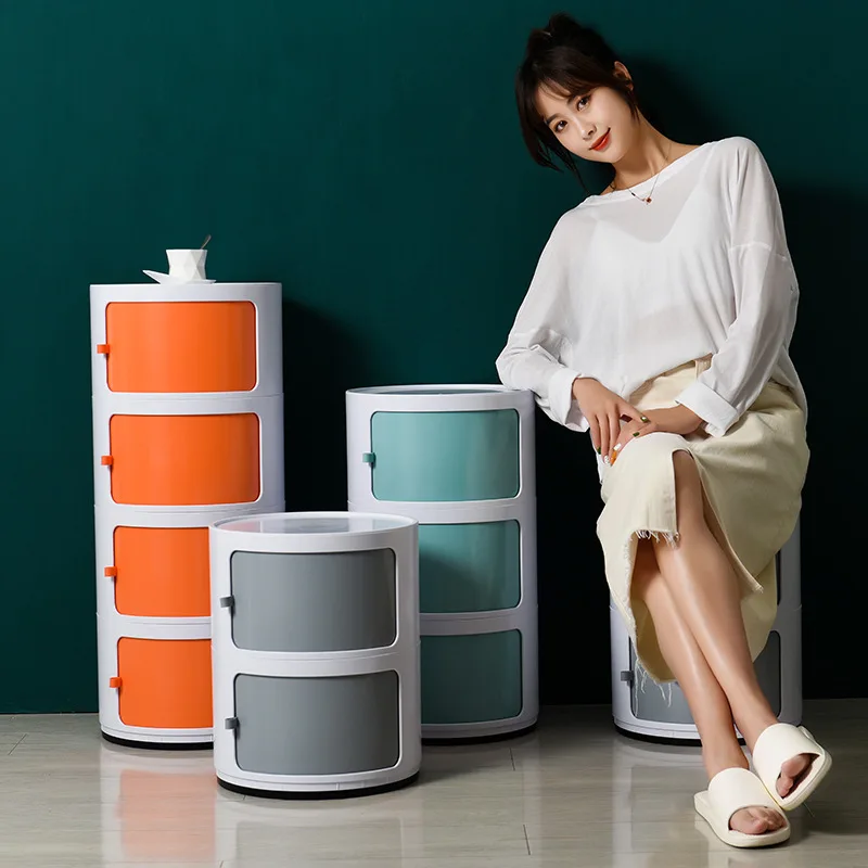 

Minimalist 3 Layer Nightstands Storage Box Nordic Modern ABS Living Room Bedroom Bedside Cabinet Simple Bedside Cupboard
