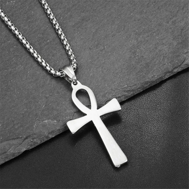 925 Silber Anhänger 925 Sterling Silber Ankh-Schlüssel Kreuz Anhänger – Unisex Charm Für Halskette, Größe Ca. 3,8 Cm Ankh Gold