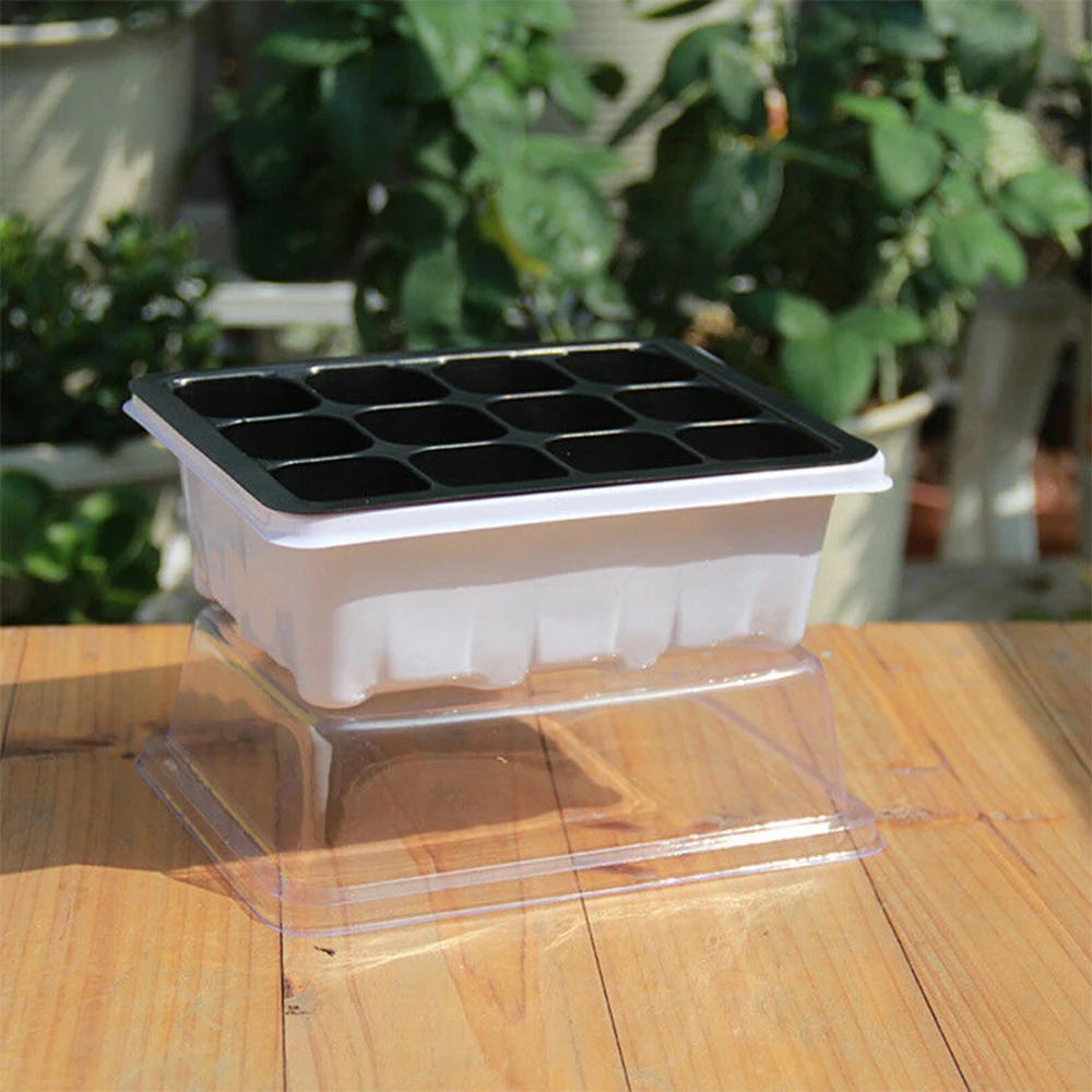 

12 Cell Tray Seedling Starter Tray Garden Plant Growing Starting Germination [3]