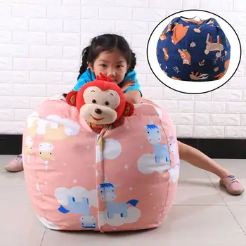 

Large Stuffed Animal Storage Bean Bag Toy Organizer Dustproof Chair Cover Sofa Portable Kids Adults Reduce Clutter Cute Printed
