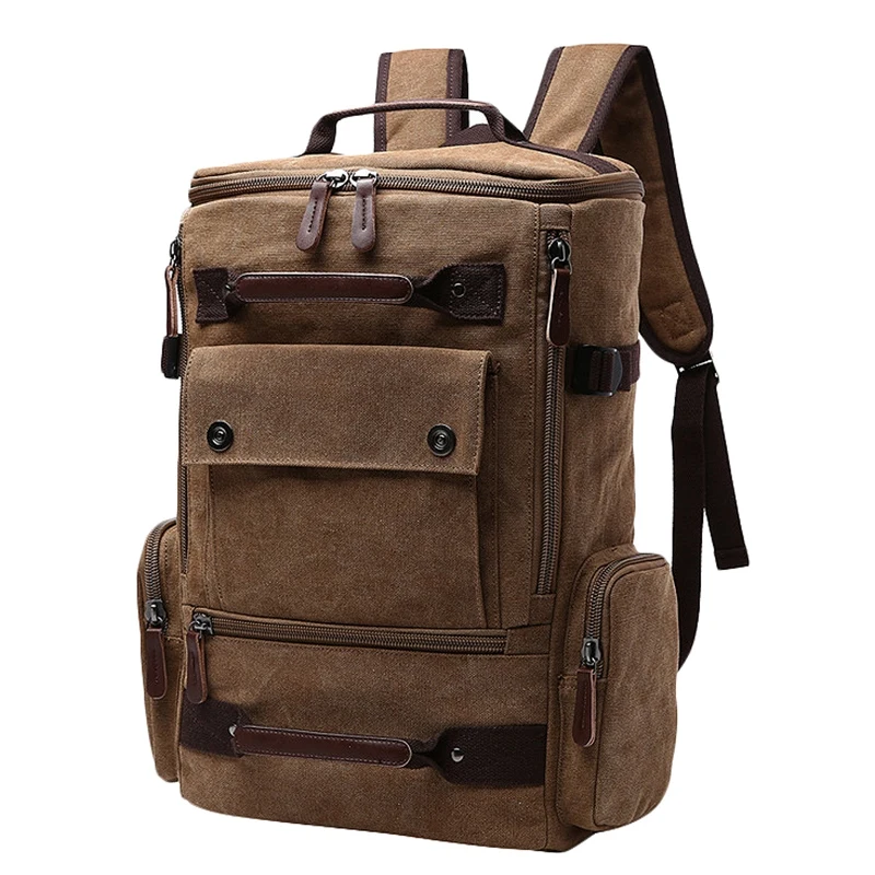 

ABZC-Men's Backpack Vintage Canvas Backpack School Bag Men's Travel Bags Large Capacity Backpack Laptop Backpack Bag