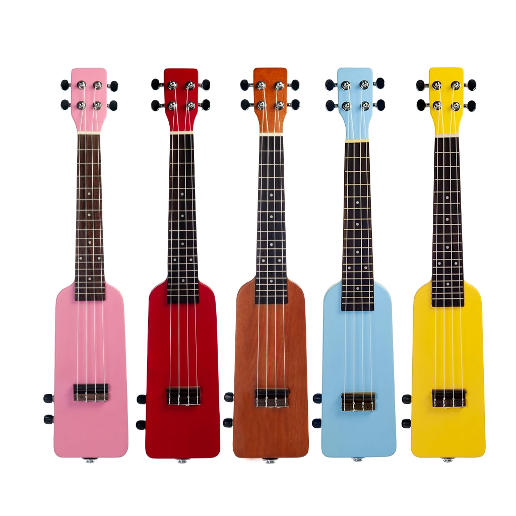23 ''Okoume Ukulele Kit Con Ukulele + Corda + Cavo + Borsa Corpo In Mogano Silenzioso Ukulele Elettrico Concerto Uke Chitarra Da Viaggio