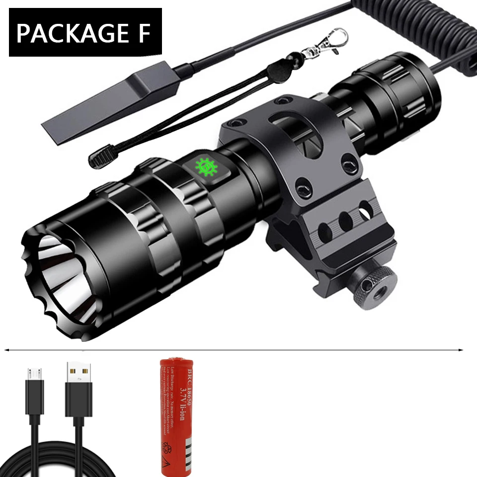 Litwod Z401002 65000lm powerful Tactical Hunting LED Flashlight Torch light Rechargeable 18650 battery Waterproof Scout light - Испускаемый цвет: Option F