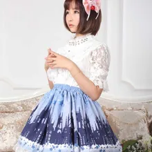 Милые Юбки принцессы в стиле Лолиты; оригинальная Женская юбка с принтом в стиле снежной ночи; Готическая часовня; замок в стиле Лолиты; кружевная юбка средней длины; GZWY089