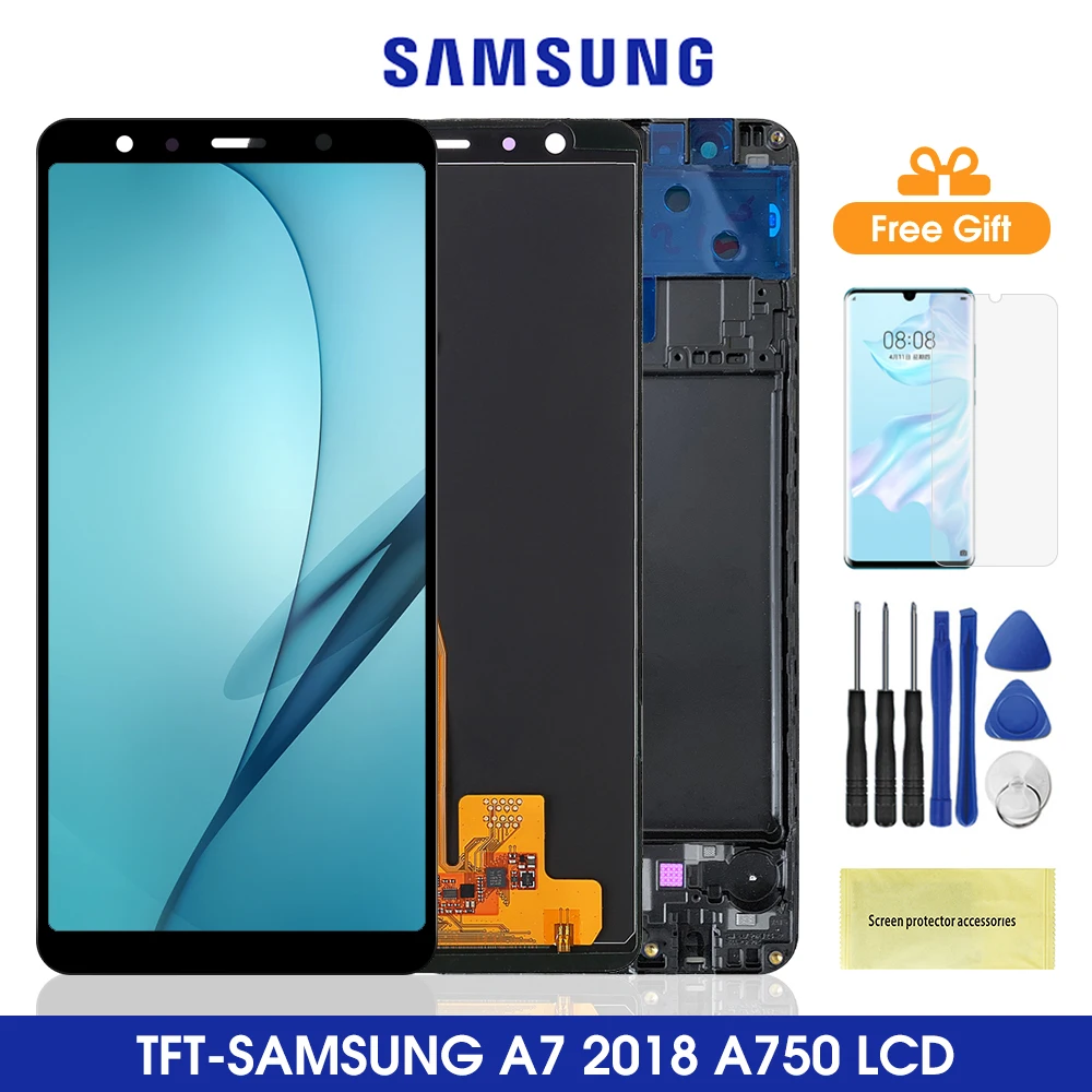 A750 Lcd For Samsung Galaxy A7 2018 Lcd Display Touch Screen Digitizer