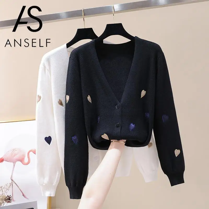 Осенне-весенний свитер для женщин вязаный кардиган пальто куртка пуговица