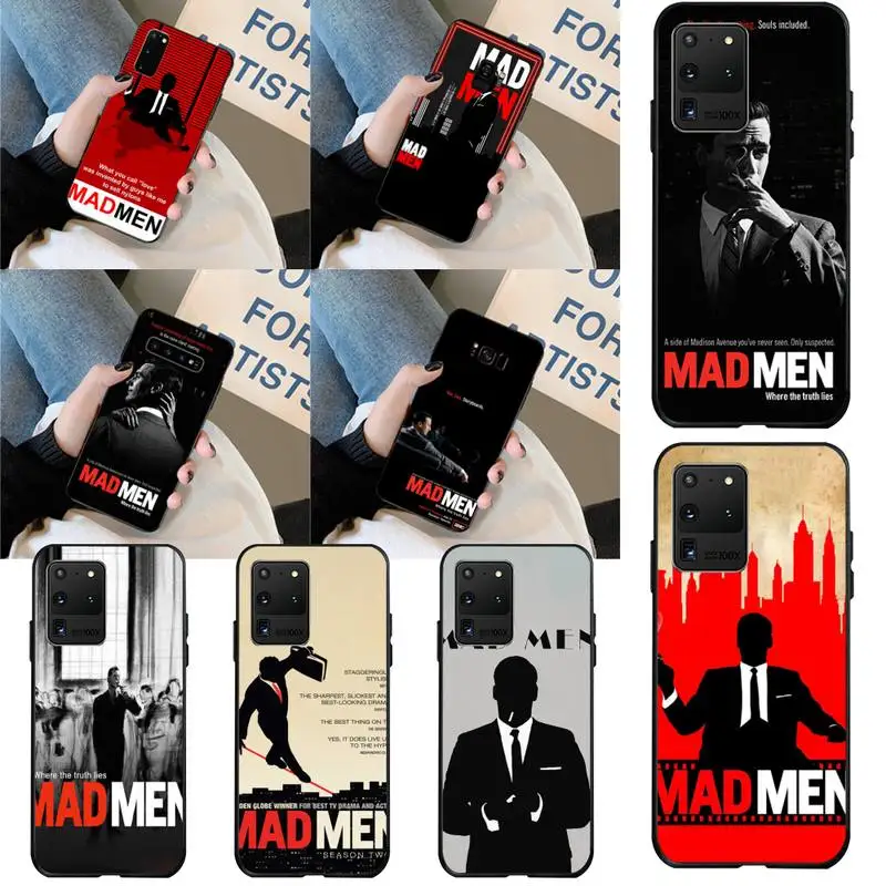 CUTEWANAN MAD MEN мягкий силиконовый черный чехол для телефона Samsung S20 plus Ultra S6 S7 edge S8 S9 S10 5G