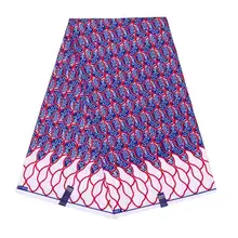 veritable wax polyester genuine dutch wax of high Blue And Red Pattern Printed african ankara suture material 6 yards