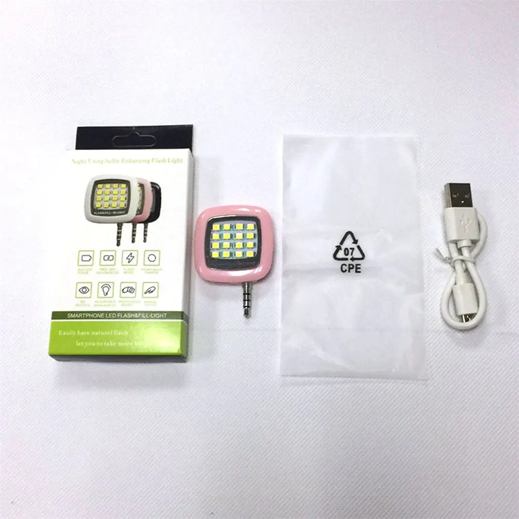 USB зарядка мини селфи кольцевой светильник светодиодный вспышка для телефона портативный ночной темноте увеличивающая камера селфи светильник