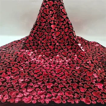

African Net Lace Fabric black 2020 red High Quality Elegant Nigerian Wedding Lace Fabrics sequins French Tulle Lace Material