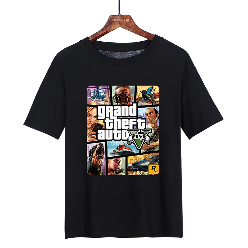 Grand Theft Auto 5 Футболка Мужская Уличная Длинная с GTA 5 Футболка мужская и женская футболка s летние топы с коротким рукавом футболки GTA5