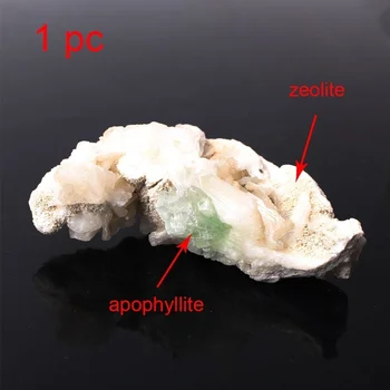 

1pc Natural Green Apophyllite With Stilbite Specimen Zeolite Cluster Symbiotic Stone Crystal Rock Ornaments Healing Reiki