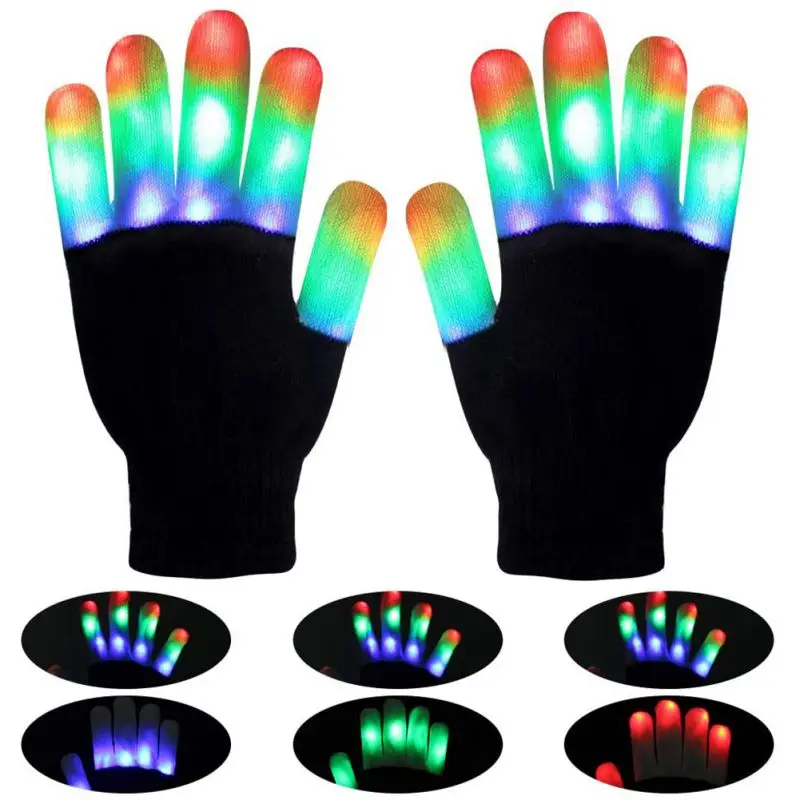 Pair Kids Led Gloves Glowing Magic Gloves Led Flashing Gloves Led Lights Fingers 1