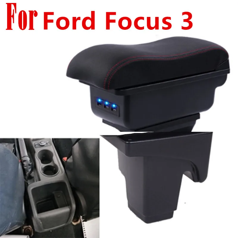 For Ford Focus 3 Armrest box 2013 2014 FORD FOCUS3 Car accessories Interior storage Original armrest chargeable usb | Автомобили и