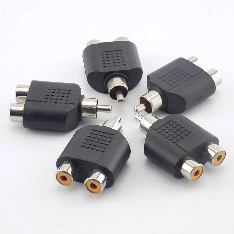 5x RCA штекер 2 RCA Женский адаптер AV аудио кабель штекер в линии Конвертер Разъем для видеонаблюдения камера безопасности