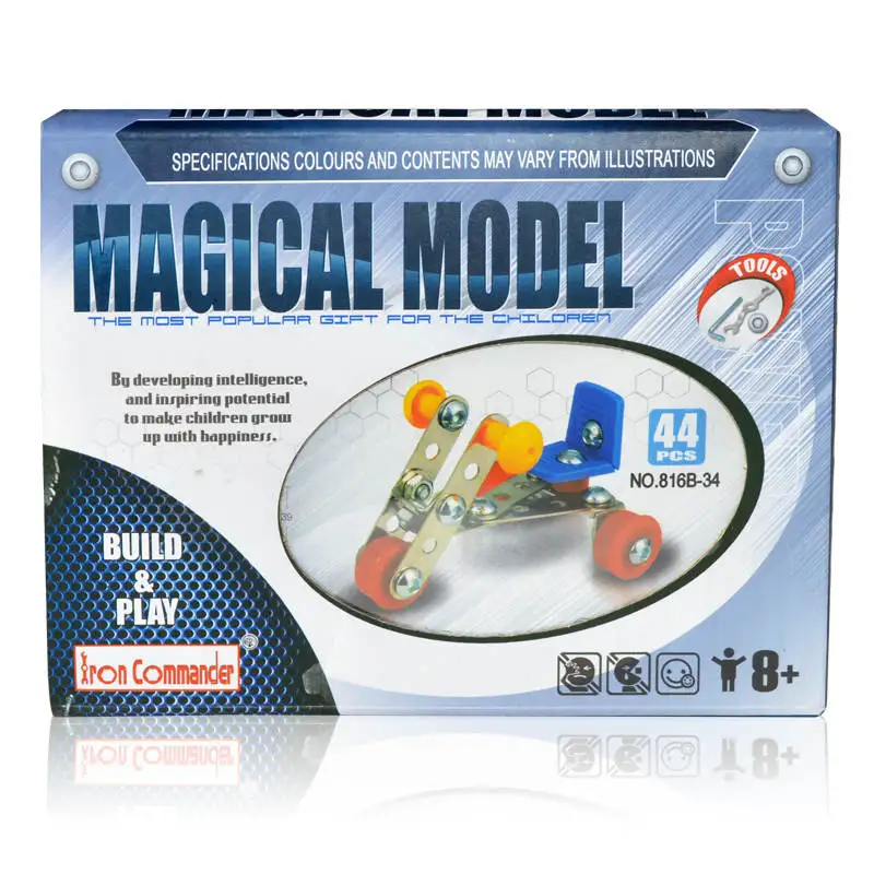10 типов Магическая Модель Строительный комплект строительство меаллическая сборка набор 3D блок из нержавеющей стали игрушки для мальчиков Рождественский подарок - Цвет: 3