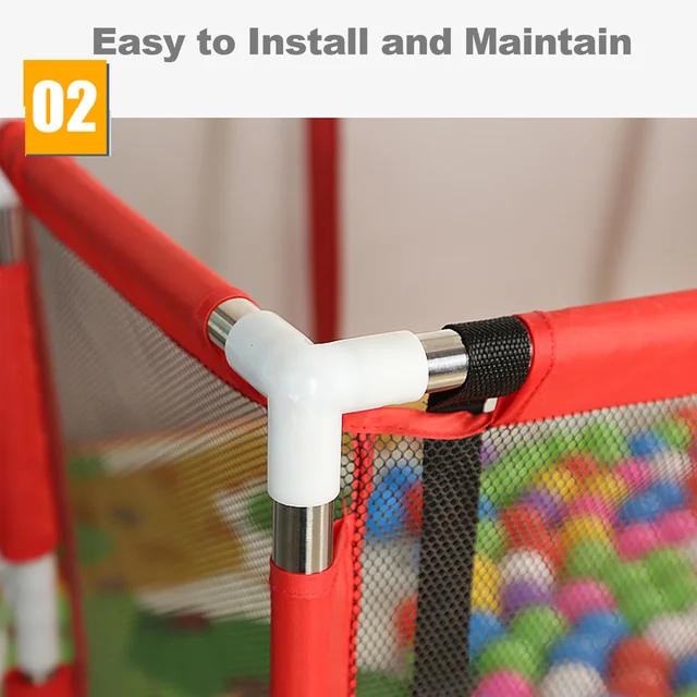 Baby Playpens Ball Pool With Basketball Hoop Extra Large Baby Mesh Fence Indoor Outdoor Playground Dry Pool Playpen For Children 3