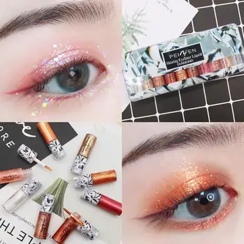 

10 Pcs/Set Diamond Pearly Polarized Liquid Eyeshadow Highlighter Long Lasting Easy to Wear Make Up Cosmetics Kits