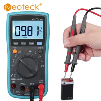 

Neoteck Auto/Manual Ranging Digital Multimeter Backlit with Alligator Clip Cable 6000 Counts TRMS Digital Multimeter