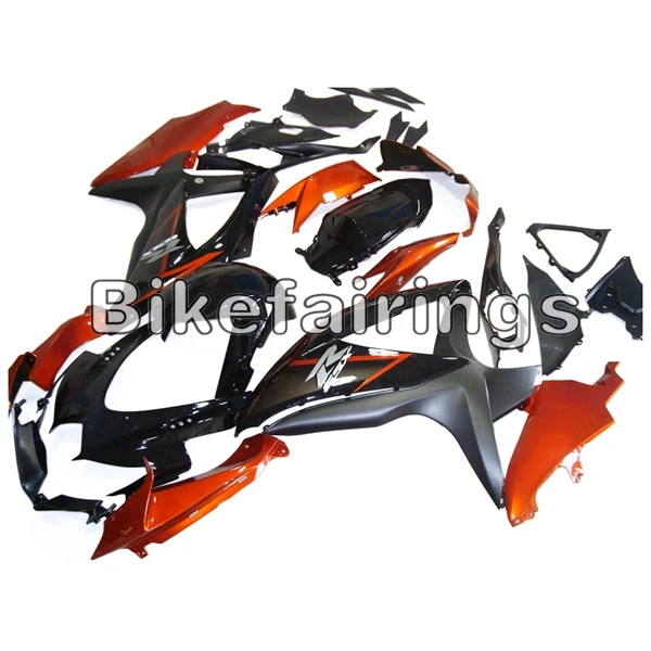 Полный обтекатели для Suzuki GSXR600 GSXR750 K8 2008 2009 2010 ABS Пластик мотоцикла система впрыска Кузов оранжевые плоские серый обтекатели