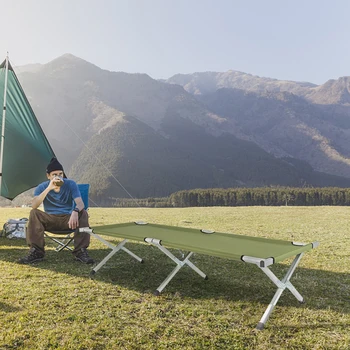 

Camping Cot Compact Folding Cot Bed for Outdoor Backpacking Camping Cot Bed Ultralight Folding Tent With Carrying Bag