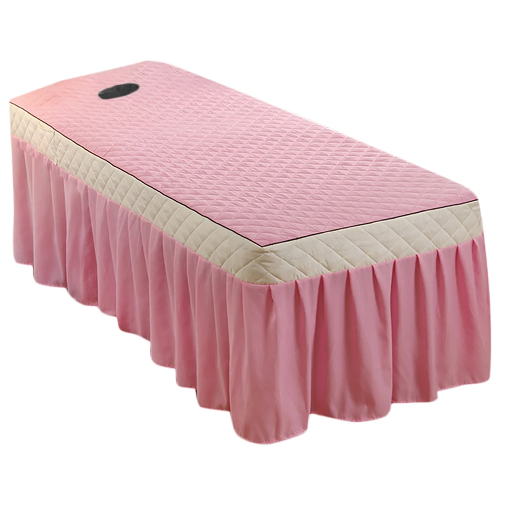 Pink Мягкий спа, массажный стол, простыня для красоты с отверстием для дыхания лица для домашнего использования в спа-салоне - Цвет: Pink