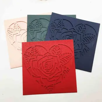 

12pcs Square Envelope Pearl Invitations Card For Wedding Christening Gender Reveal，Blessing Cards Pocket Cover