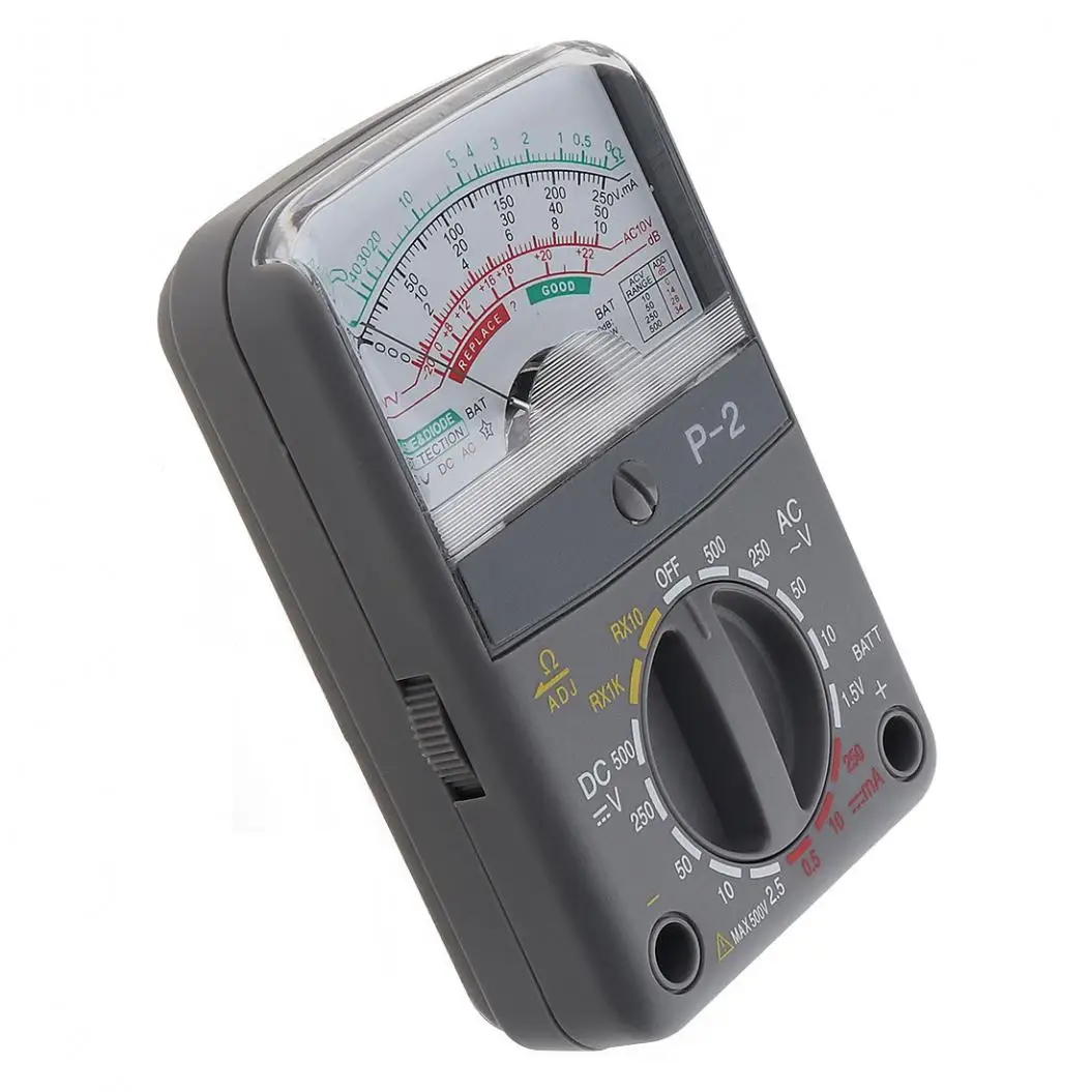 P-2 Mini Portable Pointer-style Multimeter with One Pair Test Pen for Measuring DC AC Voltage / DC Curren / OHM