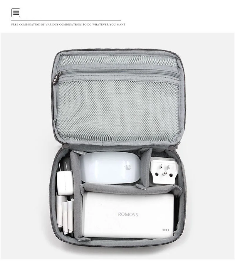 Многофункциональная цифровая сумка для хранения power Bank HDD Органайзер пустой USB кабель для передачи данных наушники провод Ручка Портативный несессер чехол
