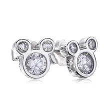 Ajax 925 стерлингового серебра Дисней простые Симпатичные серьги-гвоздики Шарм модные ювелирные изделия лучший подарок для женщин