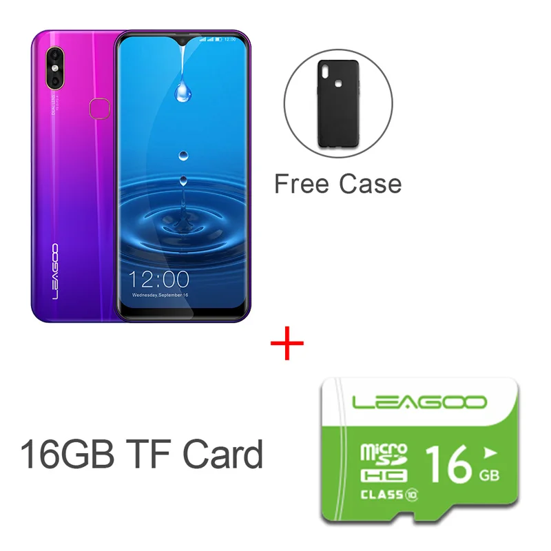 LEAGOO M13 Android 9,0 смартфон 6,1 ''HD ips дисплей в виде капли воды 4 Гб ОЗУ 32 Гб ПЗУ MT6761 3000 мАч Две камеры 4G мобильный телефон - Цвет: twilight N 16GB card