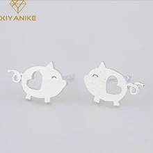 XIYANIKE 925 серебро Новая мода Полые ручной работы серьги гвоздики для женщин вечерние модные милые ювелирные изделия животных аксессуары