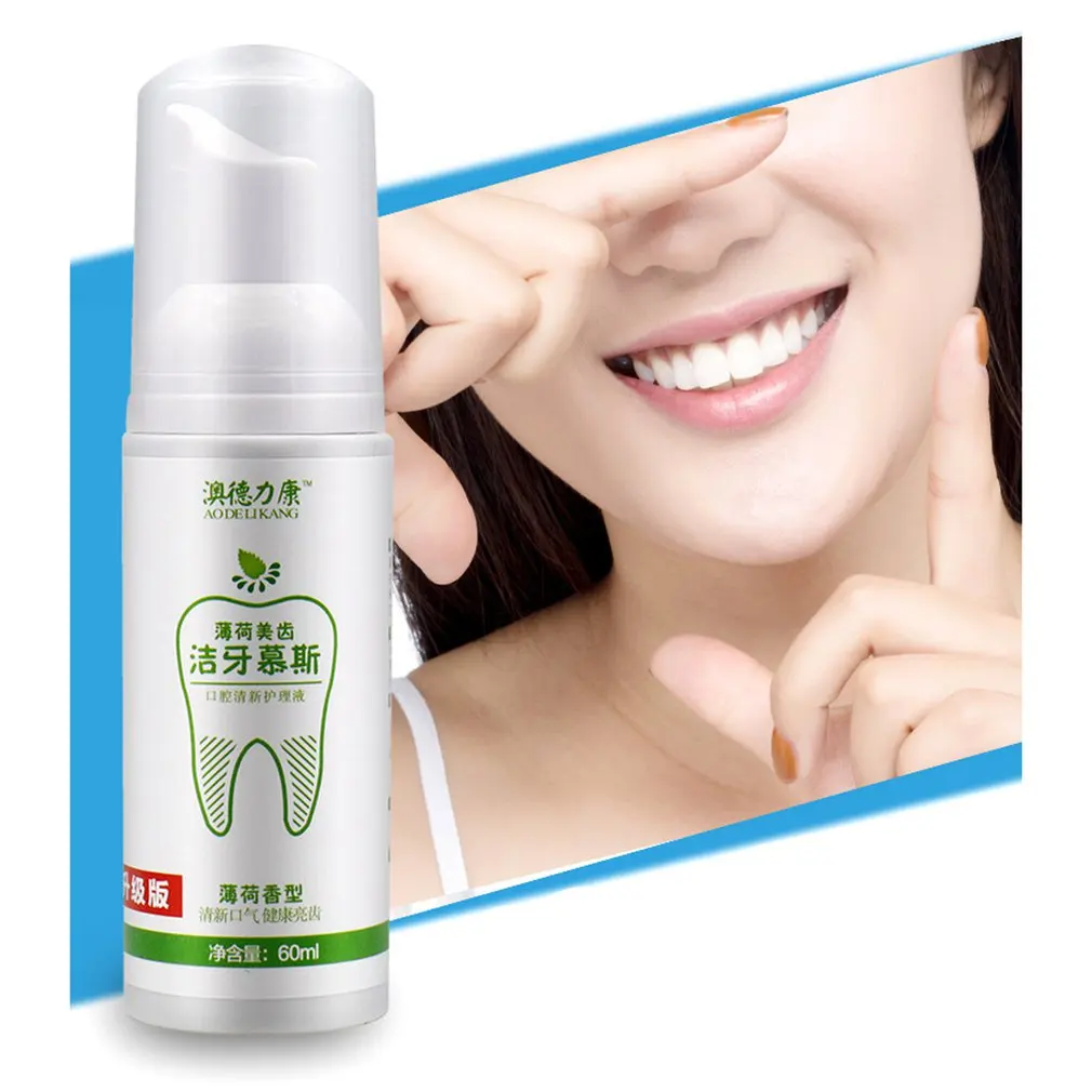

Teeth Mousse Various Herbal Medicine Mint Fragrance Bright White Mouthwash Fresh Breath Care Solution 1 Piece