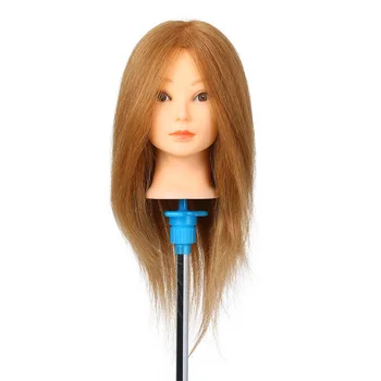 

100% Human Hair Training Practice Head Real Hair Cosmetology Training Manikin Head Practice Dummy Head Blonde Mannequin Head