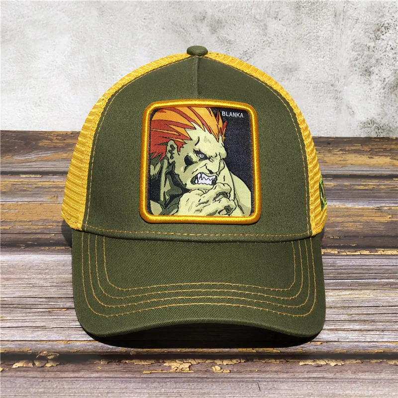 BLANKA Высококачественная бейсбольная кепка с героями мультфильмов, уличная Кепка для мужчин и женщин, бейсболка в стиле хип-хоп, летняя дышащая сетчатая Кепка для водителя грузовика, шляпы для папы - Цвет: BLANKA