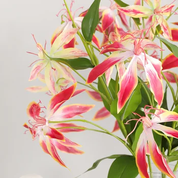 

Home Decoration Living Room Restaurant Imitation Flowers Single Bottle Handfeel Flame Lily Wedding Decorative Filming Props Arti