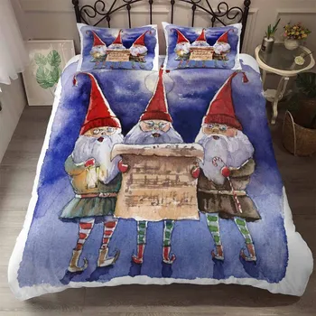 

BEST.WENSD Christmas Anime Duvet Cover Sets Comforter Bedding Sets Santa Claus King Size Bedding Set Twin Full Queen Bed Linens