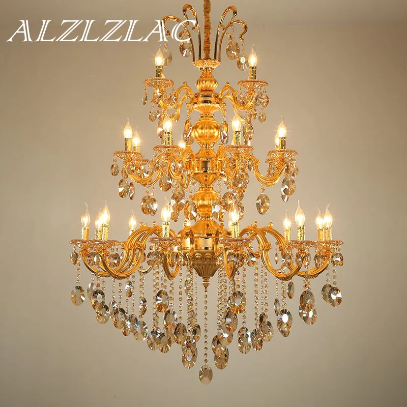 

Luxury Crystal Chandelier Lighting Zinc Alloy European Style Moderne Indoor Led Lamp Living Room Decoration Hotel Lobby Villa