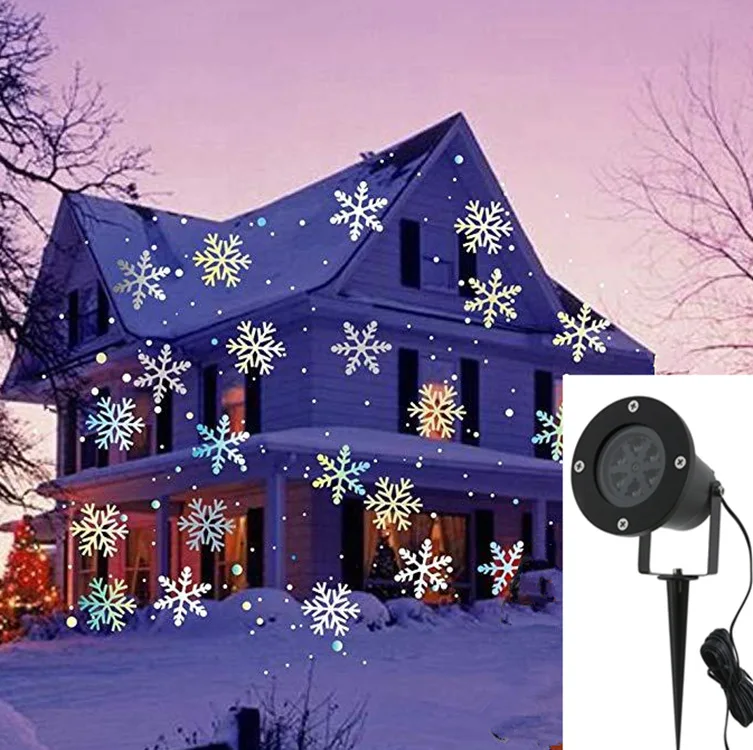 

Highlight White Christmas Snowflake Light Style Private Chat Led Projection Light Courtyard Lawn Light Laser Light Stage Lamp